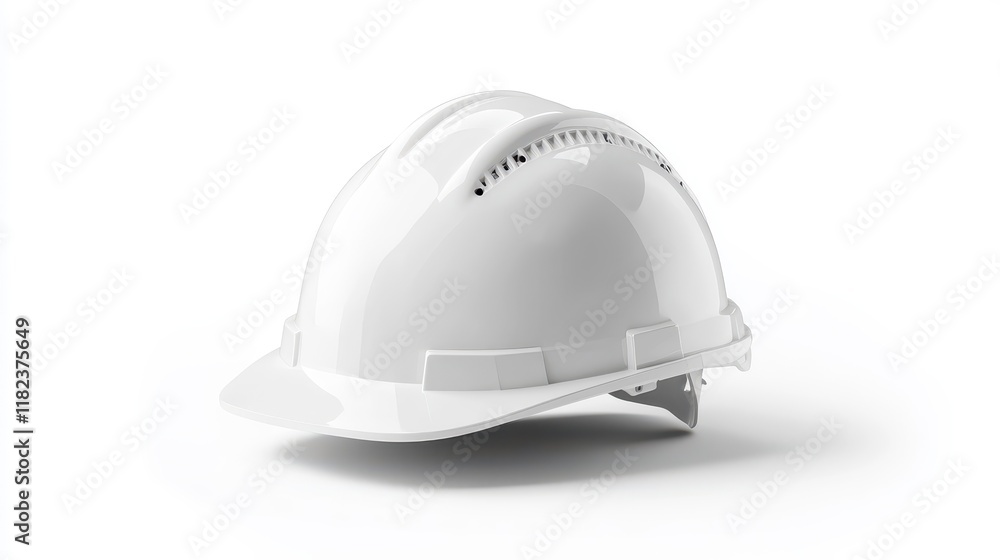 White Hard Hat on a Clean Background White Hard Hat on a Clean Background