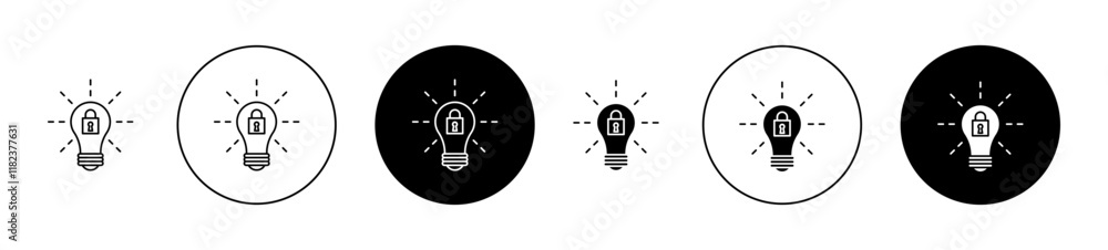 Patent and intellectual property icons set in black filled and outlined style Patent and intellectual property icons set in black filled and outlined style