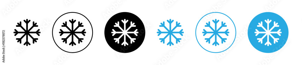 Snow icons set in black filled and outlined style Snow icons set in black filled and outlined style