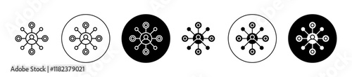 Stakeholders icons collection in black and blue colors
