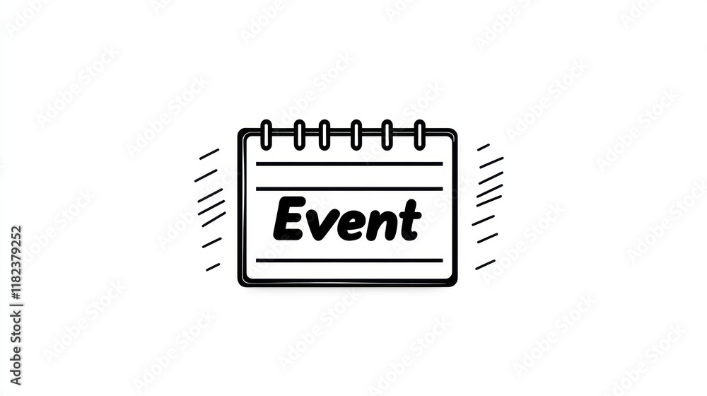Calendar Event Reminder, Simple Design, White Background, Scheduling Calendar Event Reminder, Simple Design, White Background, Scheduling