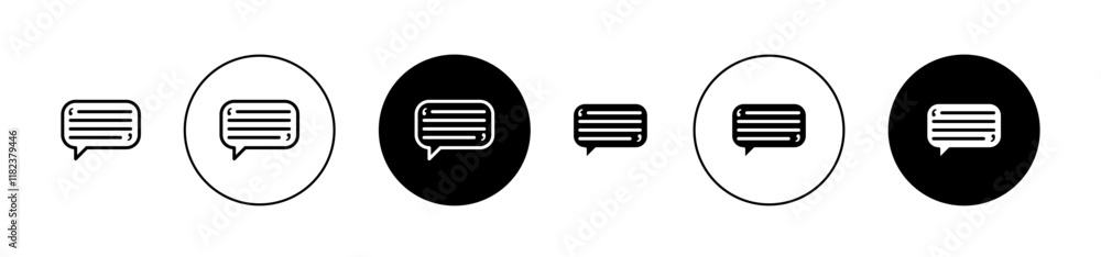 Testimonial icons set in black filled and outlined style Testimonial icons set in black filled and outlined style