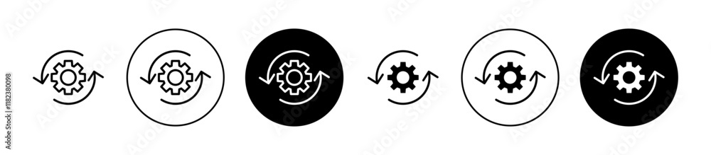 Workflow process icons collection in black and blue colors Workflow process icons collection in black and blue colors