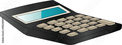 the illustration of simple calculator tools in office.