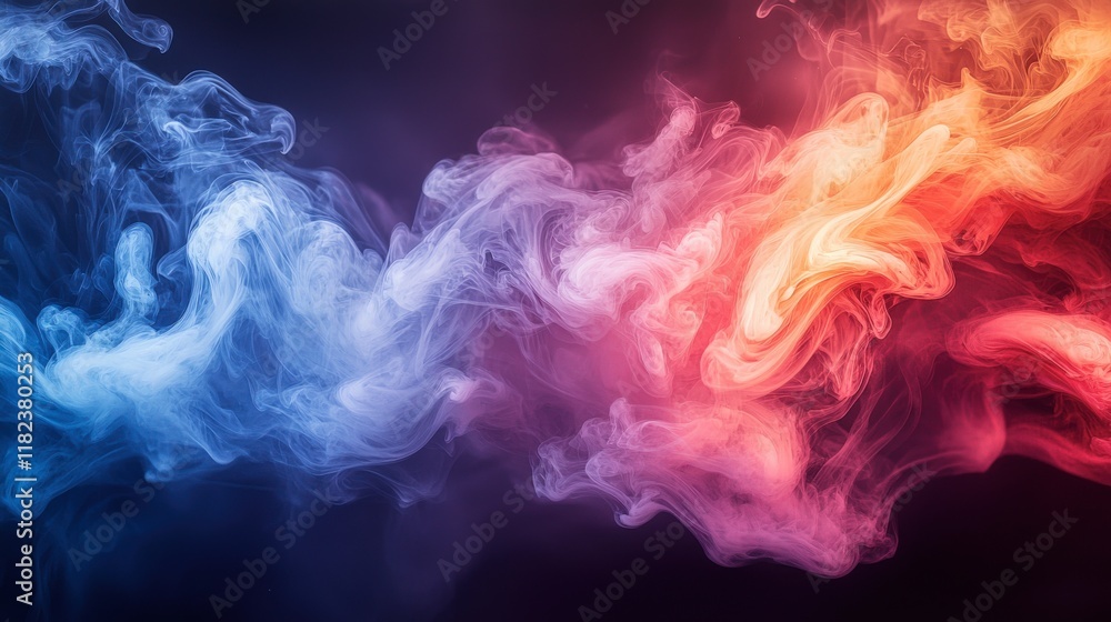 Abstract Background - Colorful Smoke Swirls Blue, Purple, Red, Orange Hues Abstract Background - Colorful Smoke Swirls Blue, Purple, Red, Orange Hues