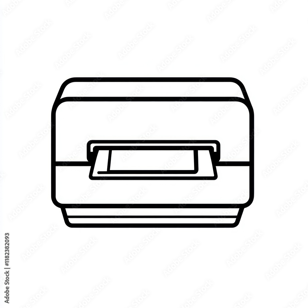 Compact printer printing receipt, office desk background, simple design, business use Compact printer printing receipt, office desk background, simple design, business use