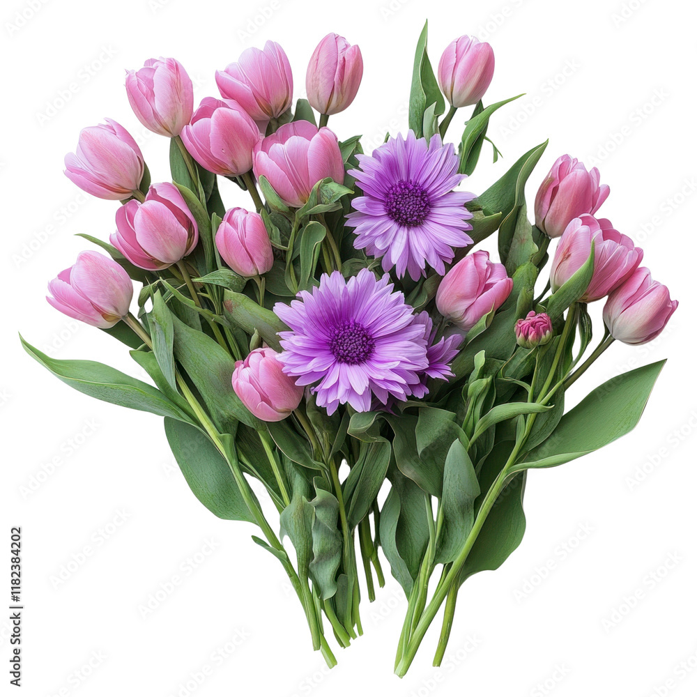 PNG Asters and tulips purple daisies flower. PNG Asters and tulips purple daisies flower.