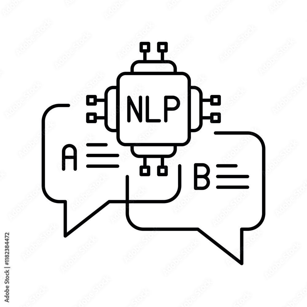 Natural Language Processing, NLP line icon. Natural Language Processing, NLP line icon.