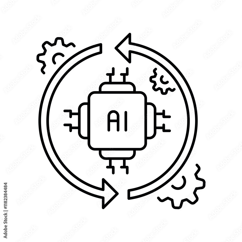 Regression tasks lline icon.