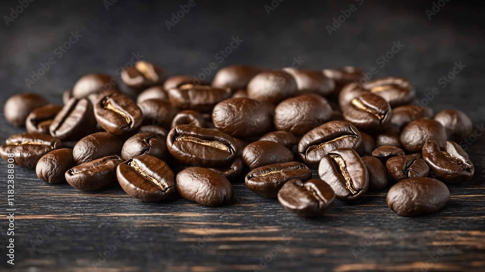 custom made wallpaper toronto digitalRoasted Coffee Beans Closeup Dark Wood Background