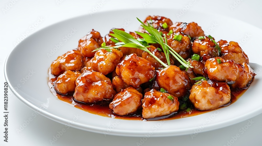 Chinese food freshly prepared and elegantly displayed on a plain white background. Chinese food freshly prepared and elegantly displayed on a plain white background.
