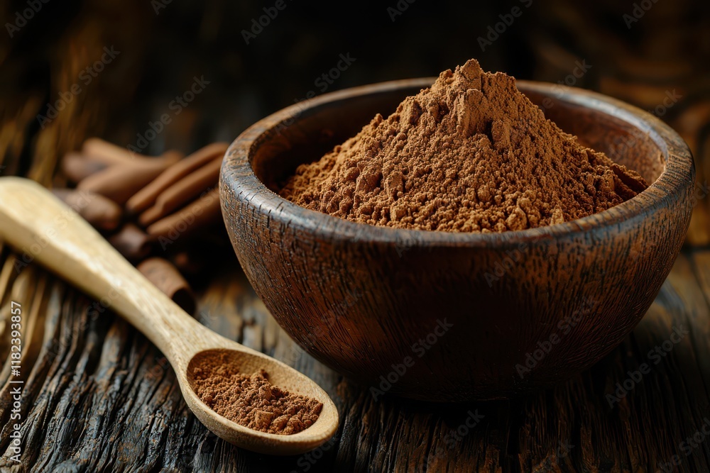 Black cumin powder spread in a loose circle, displaying deep brown hues in a detailed cutout for visual richness. Black cumin powder spread in a loose circle, displaying deep brown hues in a detailed cutout for visual richness.