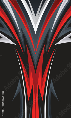 Abstract geometric racing stripes for sublimation sports jersey