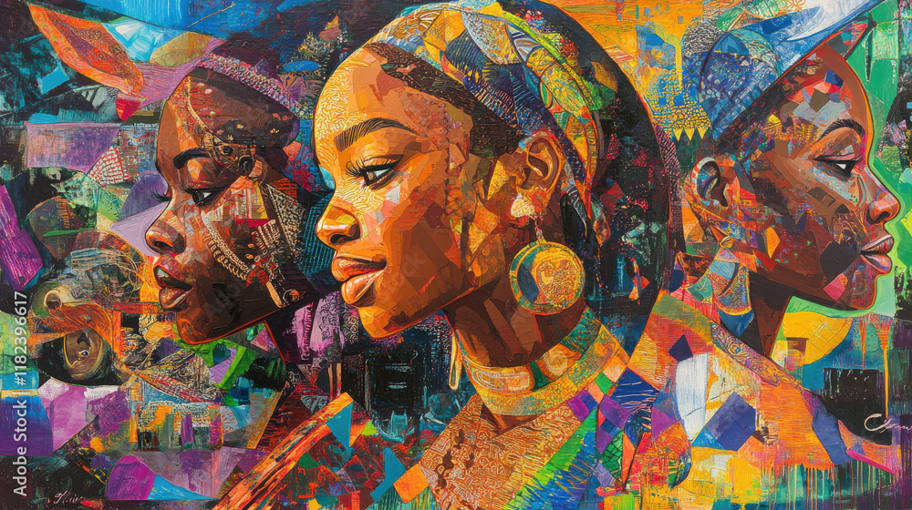 custom made wallpaper toronto digitalColorful representation of Black heritage in art