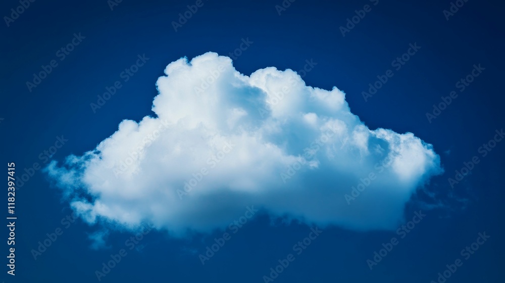 Single fluffy cloud against deep blue sky. Single fluffy cloud against deep blue sky.