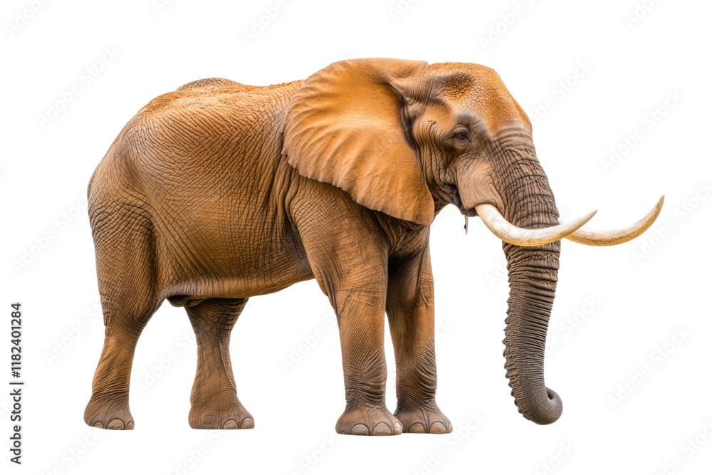 Obraz premium Large African Elephant isolated on white background PNG
