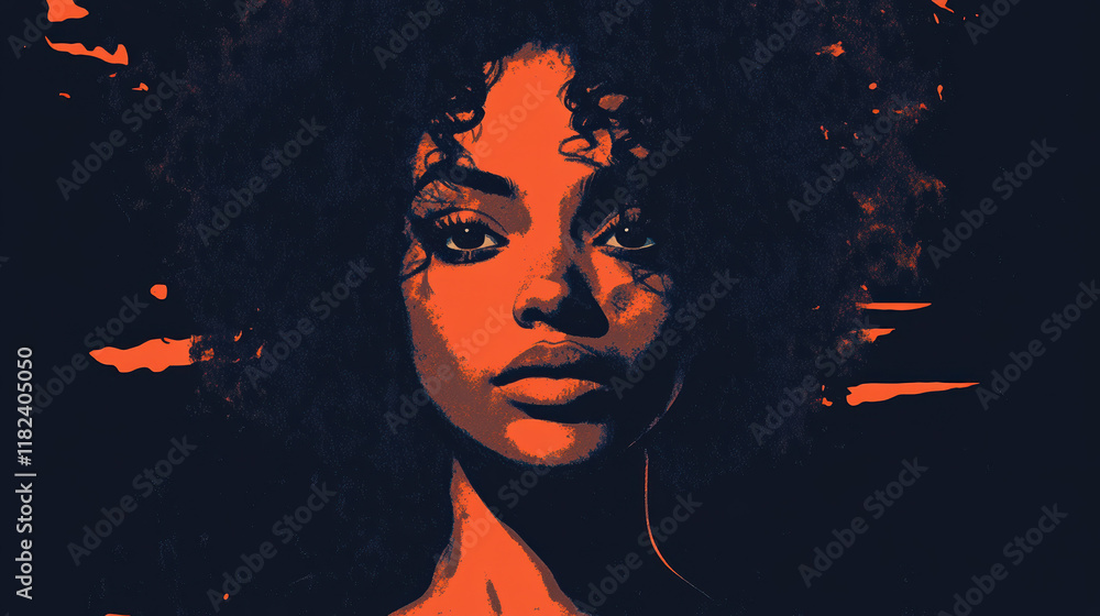 Creative Black History Month design featuring a woman Creative Black History Month design featuring a woman