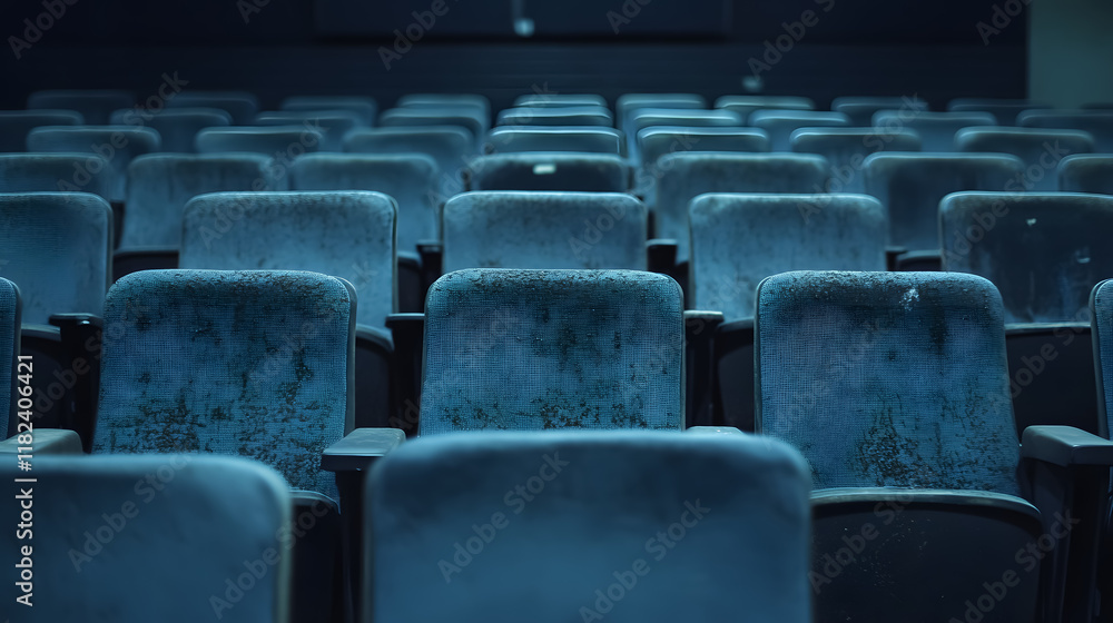 Fototapeta premium Rows of empty seats in a theater.