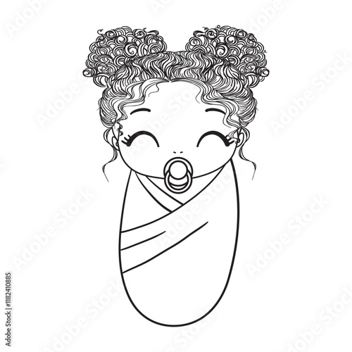 Vector greeting card. Baby shower card. Baby announcement card design element. It's a girl lettering. Baby shower party design element.