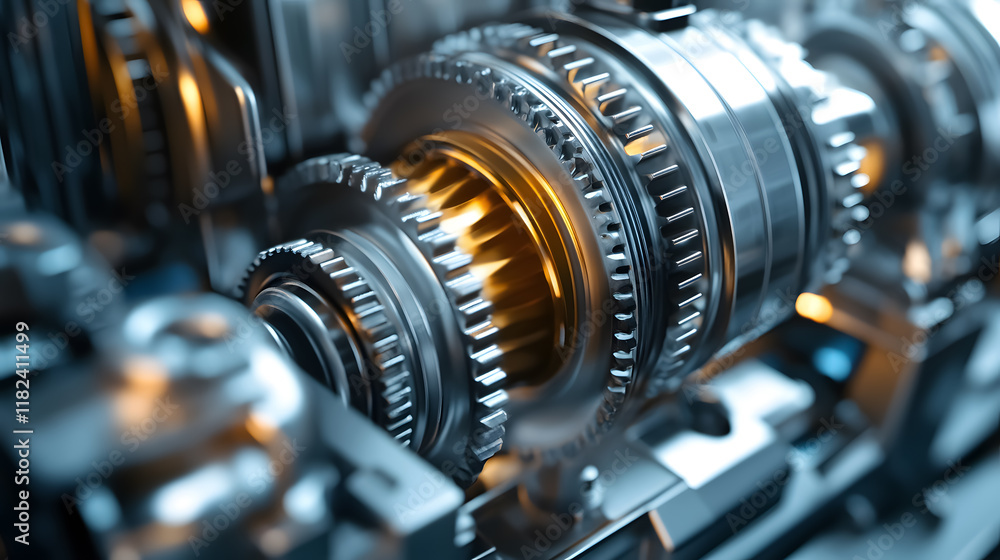 Industrial background featuring engine gear wheels