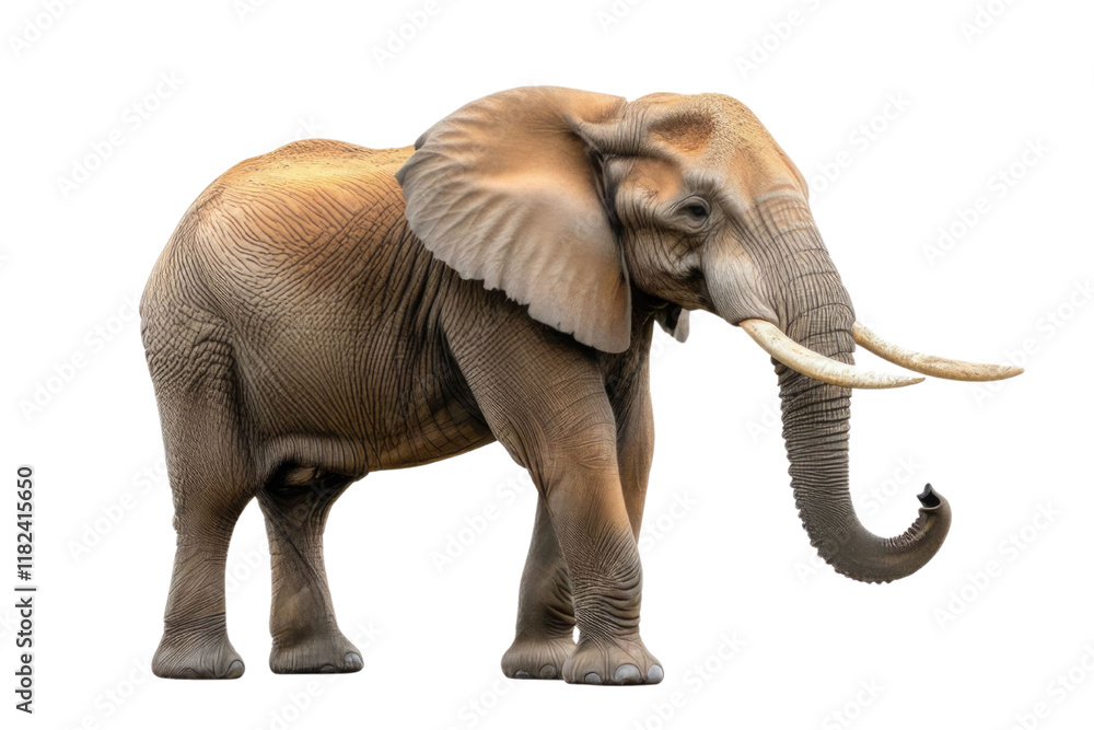Obraz premium Large African Elephant isolated on white background PNG