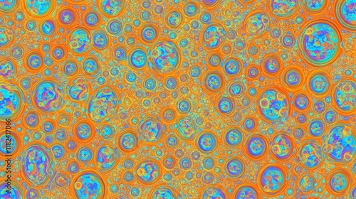 Vibrant Psychedelic Bubble Pattern Seamless Texture
