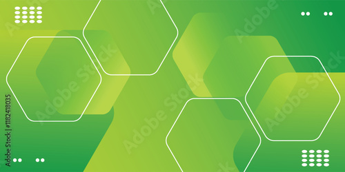 Abstract Vector elegant green presentation background. Abstract pattern hexagon texture. Vector illustration for brochure, business card, cover, poster, portfolio, flier, banner