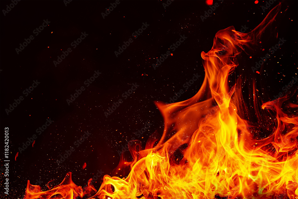 Fototapeta premium fire particle and flame effect overlay