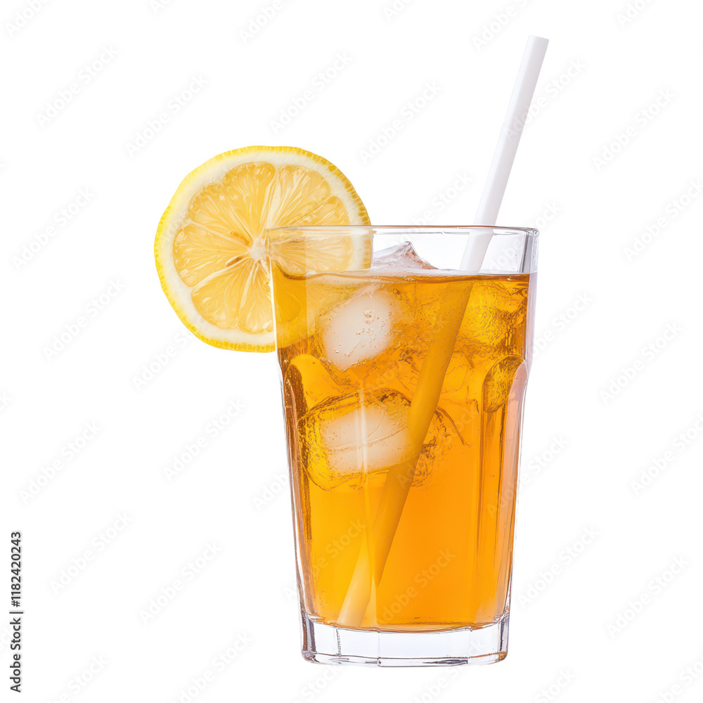 Refreshing iced tea beverage with lemon slice home kitchen drink photography bright setting Refreshing iced tea beverage with lemon slice home kitchen drink photography bright setting
