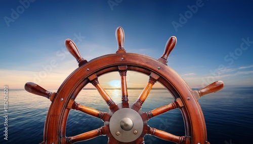 ship steering wheel photo