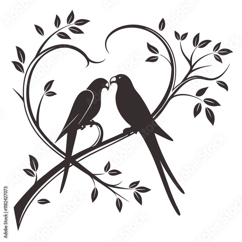 Creative valentine icon love bird vector illustration