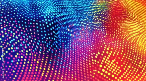 Wallpaper Mural Abstract colorful wave of glowing dots. Torontodigital.ca
