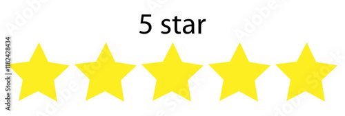 star icon , five (5) stars customer product rating review flat icon for apps and websites customer quality symbol, vector product rating review flat icon for hotel, restaurant  eps10
