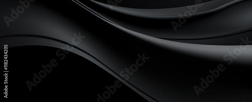 Black glossy wavy background.