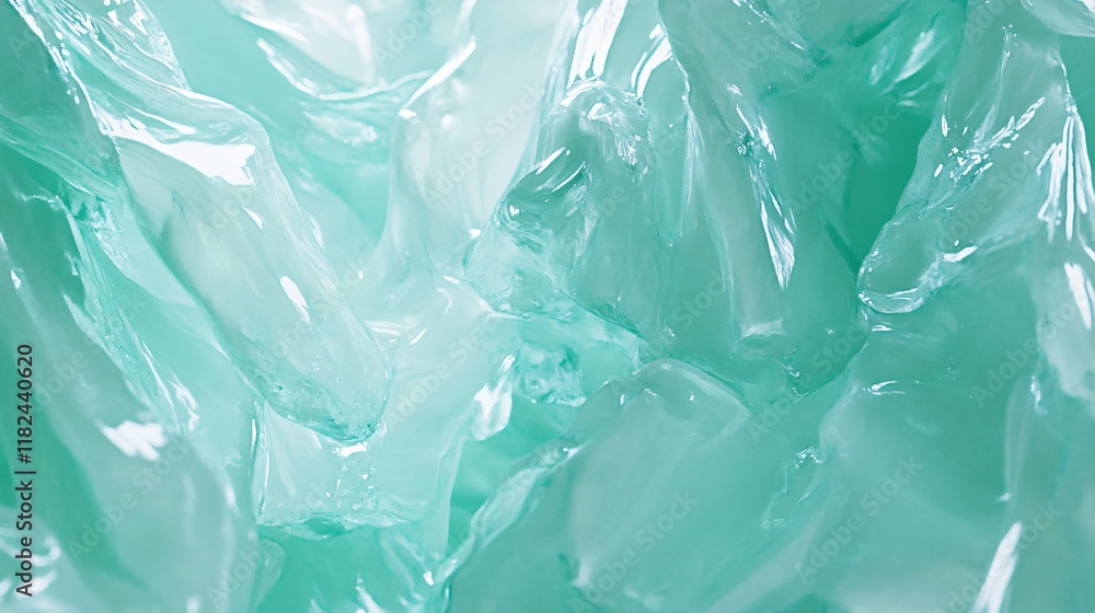 Abstract Teal Ice Crystal Texture Background, Closeup of Glacial Ice Abstract Teal Ice Crystal Texture Background, Closeup of Glacial Ice