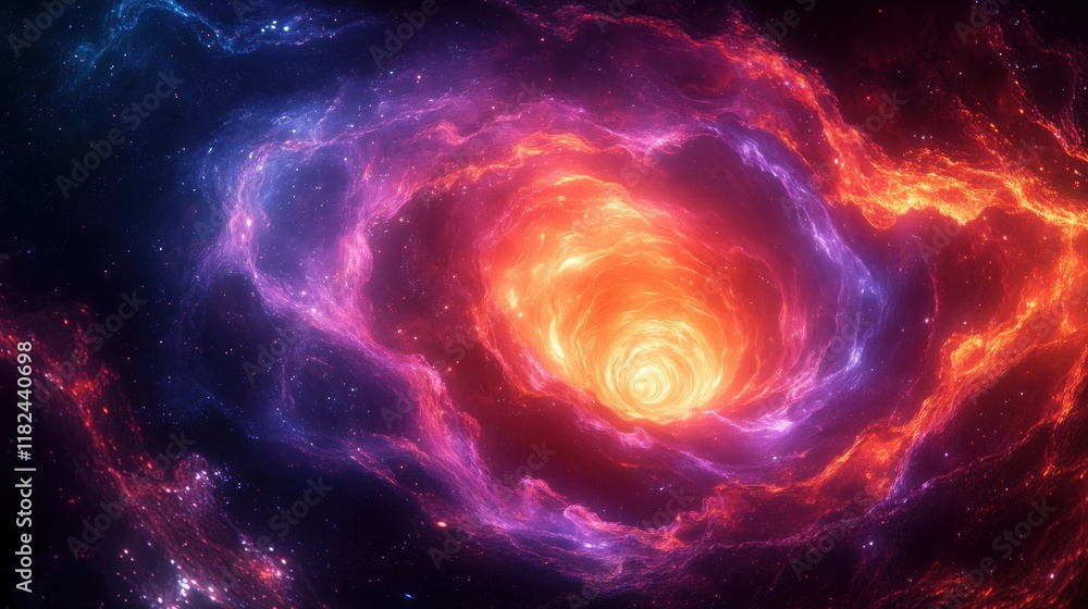 Fototapeta premium Vibrant cosmic nebula with swirling colors.