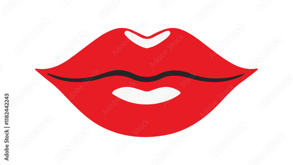 lips simple vector icon, lips simple red shape silhouette icon symbol logo lips simple vector icon, lips simple red shape silhouette icon symbol logo