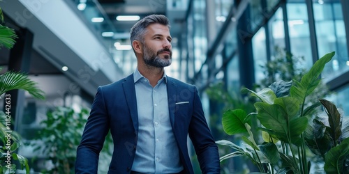 Wallpaper Mural A man in a suit stands in front of a plant Torontodigital.ca