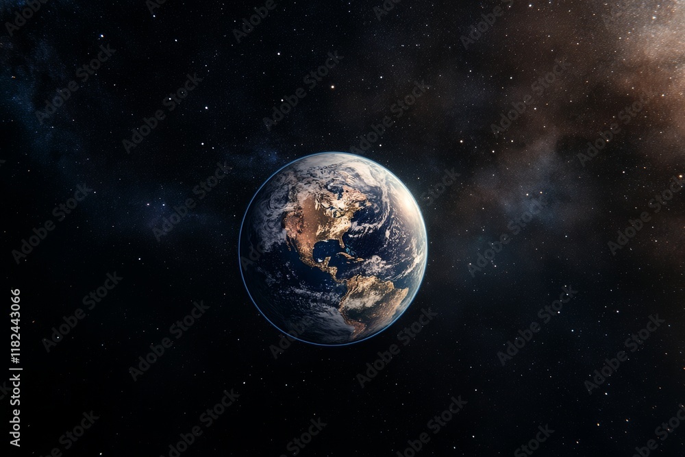 Obraz premium Planet in the middle of the night sky