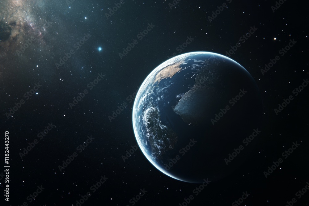 Obraz premium Large planet in the middle of the night sky