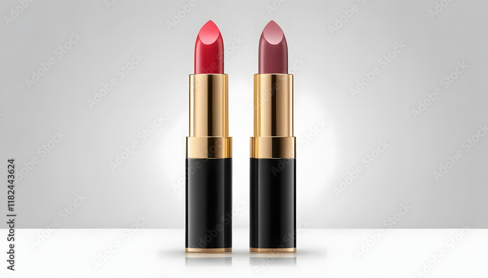 luxury lipstick with black and gold tube Generative Ai luxury lipstick with black and gold tube Generative Ai