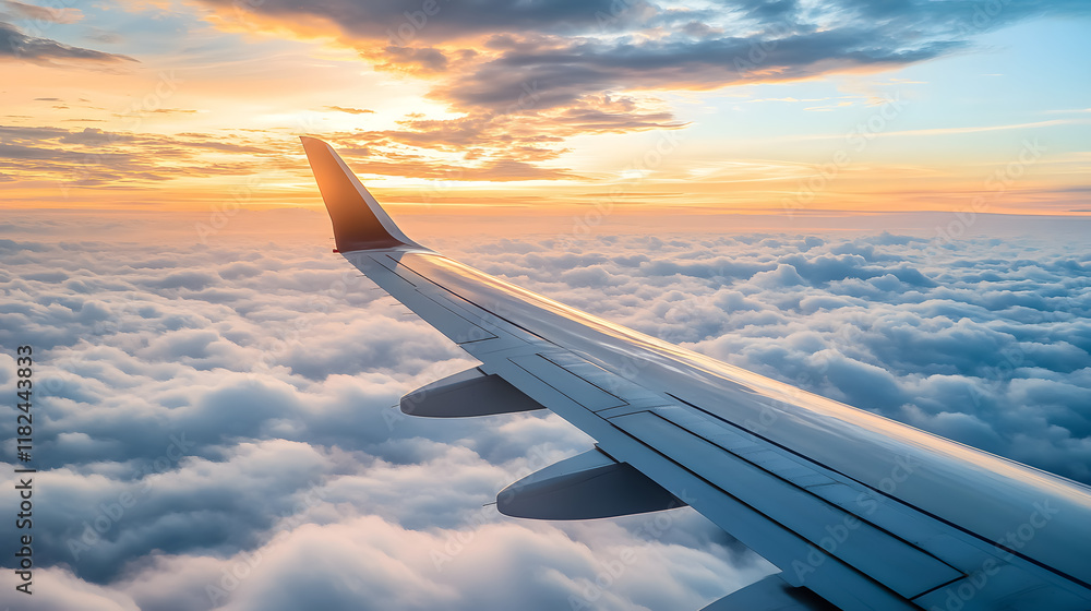 Aerial view of clouds from an airplane window. Aerial view of clouds from an airplane window.