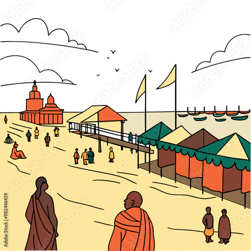 The Kumbh Mela is one of the largest religious gatherings in the world, held in India. It is a Hindu festival where millions of devotees come together to take part in the ritual of bathing in sacred r