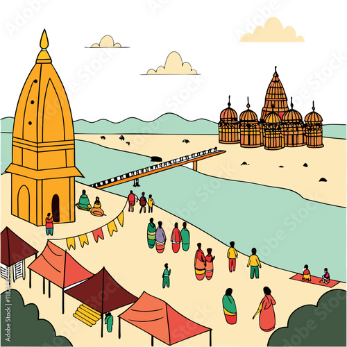 The Kumbh Mela is one of the largest religious gatherings in the world, held in India. It is a Hindu festival where millions of devotees come together to take part in the ritual of bathing in sacred r