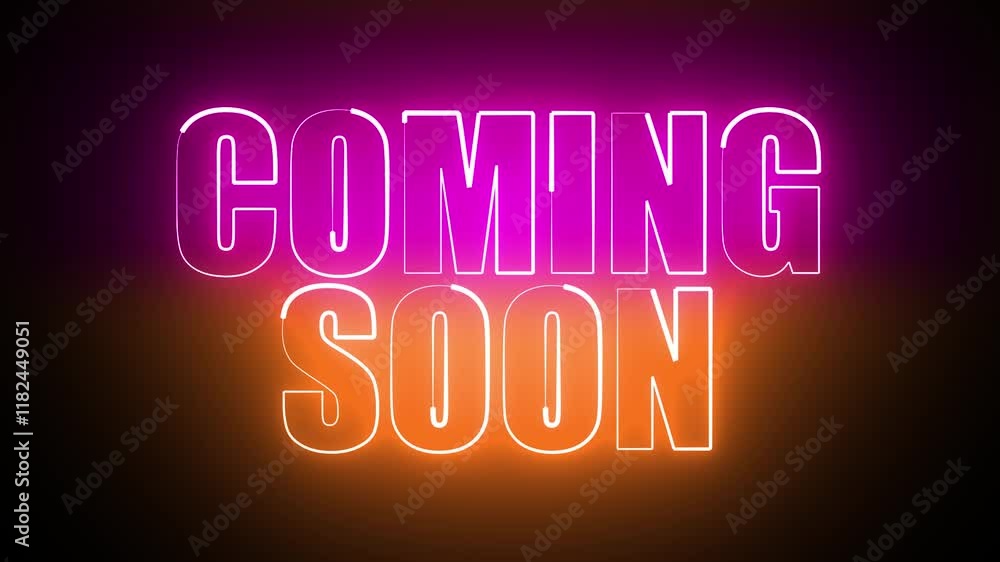 COMING SOON NEON TITLE ANIMATION COMING SOON NEON TITLE ANIMATION