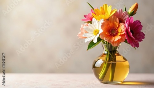 Wallpaper Mural Exquisite glass vase holding a fragrant bouquet of flowers infused with honey, perfumes, pretty Torontodigital.ca