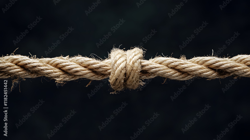 Frayed rope on the verge of breaking Frayed rope on the verge of breaking