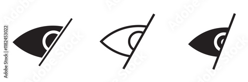 Hide icon outline set sign.