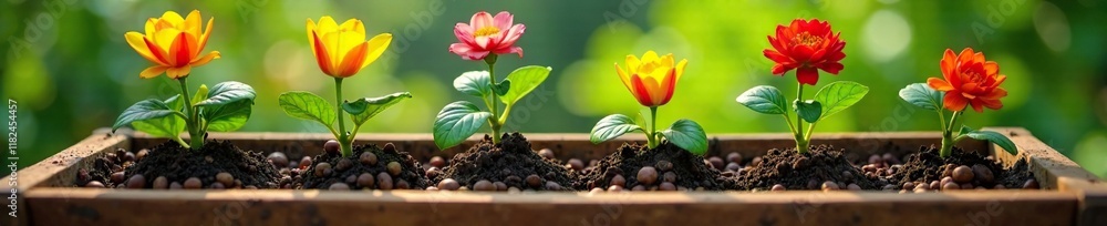Flowers and potatoes growing in a large planter, gartenarbeit, plantengesundheit, homegarden Flowers and potatoes growing in a large planter, gartenarbeit, plantengesundheit, homegarden