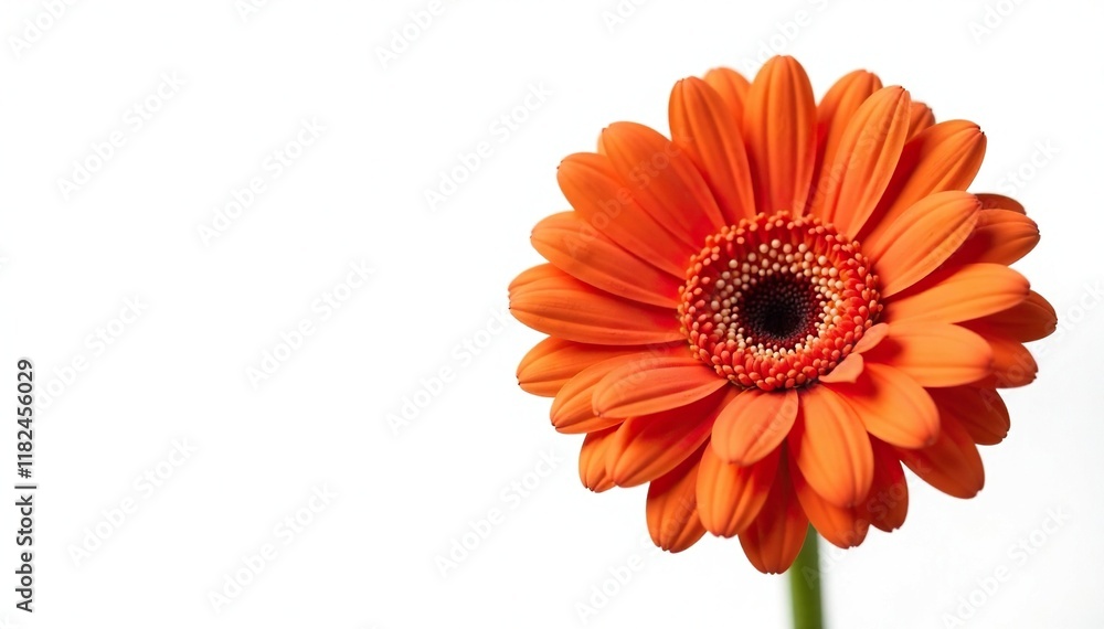 Bright gerbera flower on white background, isolated, floral decoration, colorful flowers Bright gerbera flower on white background, isolated, floral decoration, colorful flowers